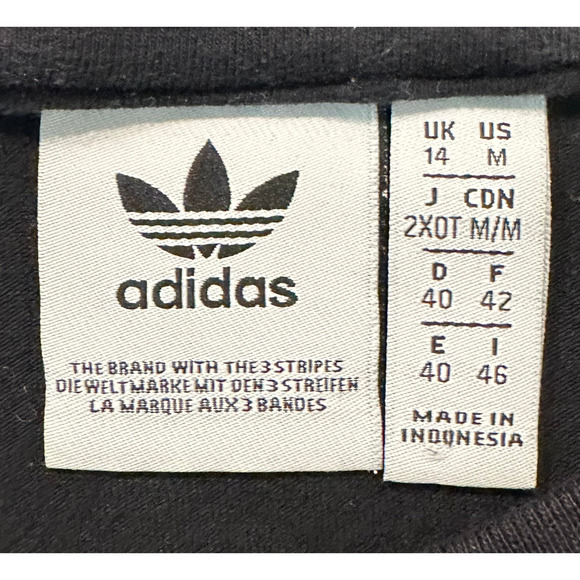 Adidas Long Sleeve Black Crop Top with White & Pink Stripes size Medium - Picture 3 of 3